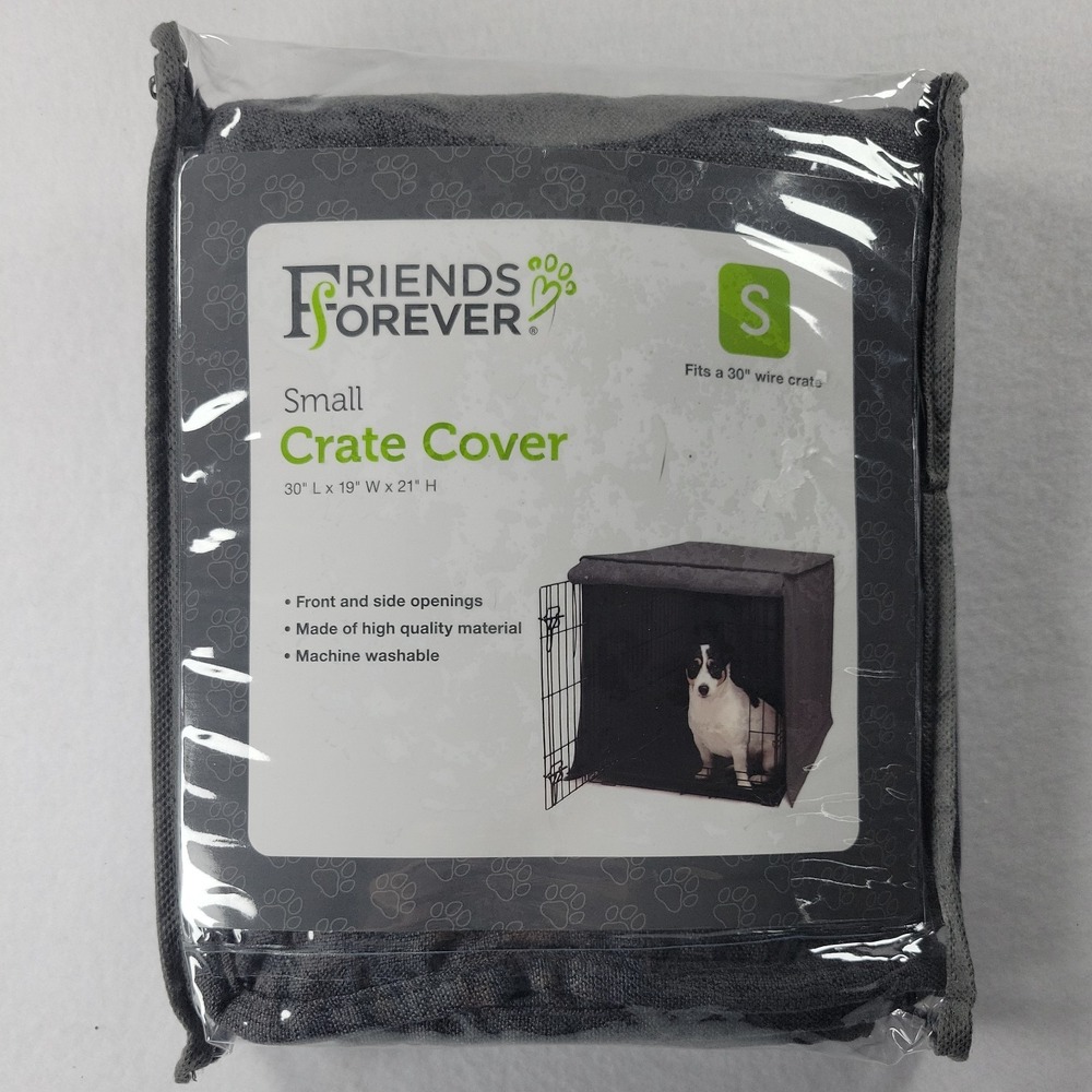 Metal Dog Crate Cover 30.5"L x 19.5"W x 21"H Dark Grey Friends Forever EUC - Picture 2 of 8